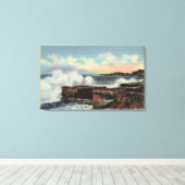 Uitzicht van een onderbreker op West Cliff Drive Canvas Afdruk (Insitu (Houten vloer))