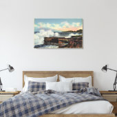 Uitzicht van een onderbreker op West Cliff Drive Canvas Afdruk (Insitu (Slaapkamer))