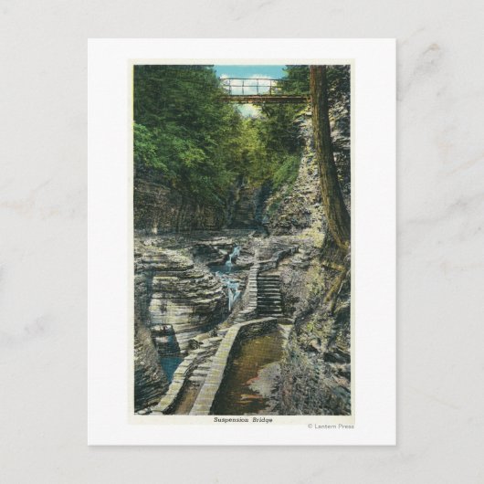 Uitzicht van een ophangingsbrug briefkaart (Voorkant)