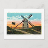 Uitzicht van een oude windmolen briefkaart (Voorkant)