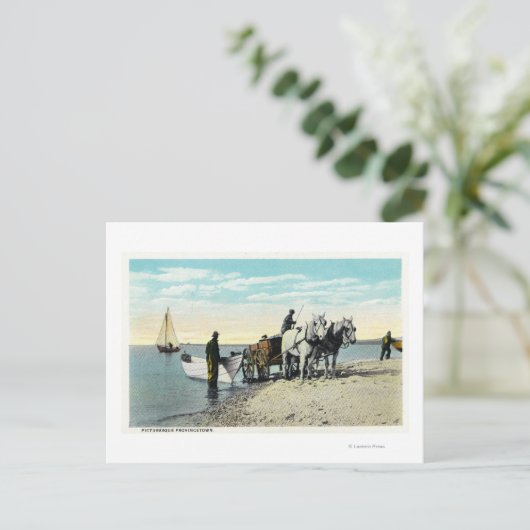 Uitzicht van een Paard Cart Pulling in een Boat Briefkaart (Staand voorkant)