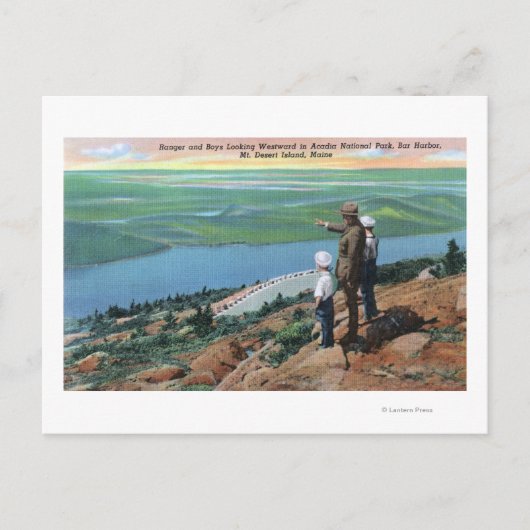 Uitzicht van een Park Ranger and Boys Watch West Briefkaart (Voorkant)
