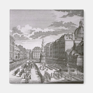 Uitzicht van een processie in de Graben Magneet