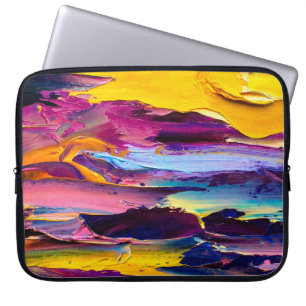 Uitzicht van een schilderij van een paletmesje dic laptop sleeve