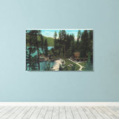 Uitzicht van een typisch zomerhuis op het canvas afdruk (Insitu (Houten vloer))