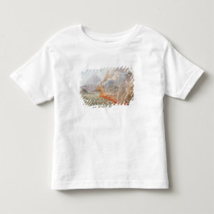 Uitzicht van een uitbarsting van Mt. Vesuvius die  Kinder Shirts