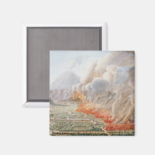 Uitzicht van een uitbarsting van Mt. Vesuvius, die Magneet (Voorkant / Achterkant)
