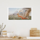 Uitzicht van een uitbarsting van Mt. Vesuvius, die Poster (Keuken)