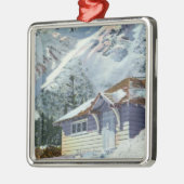 Uitzicht van een US Forest Service Ski Shelter Metalen Ornament (Links)