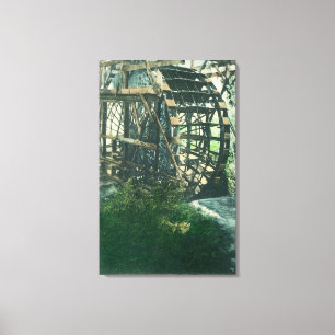 Uitzicht van een waterwielRedding, CA Canvas Afdruk