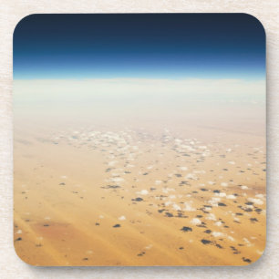 Uitzicht van een woestijn vanuit de lucht drankjes onderzetter