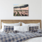 Uitzicht van een Zeppelin-blimp over graasschapen Canvas Afdruk (Insitu (Slaapkamer))