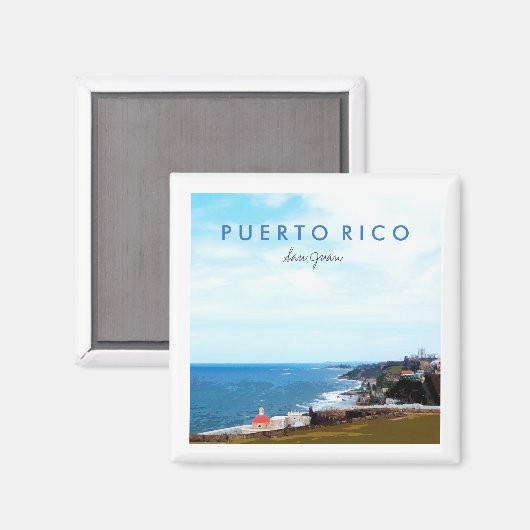 Uitzicht van El Morro, San Juan, Puerto Rico Magneet (Voorkant / Achterkant)