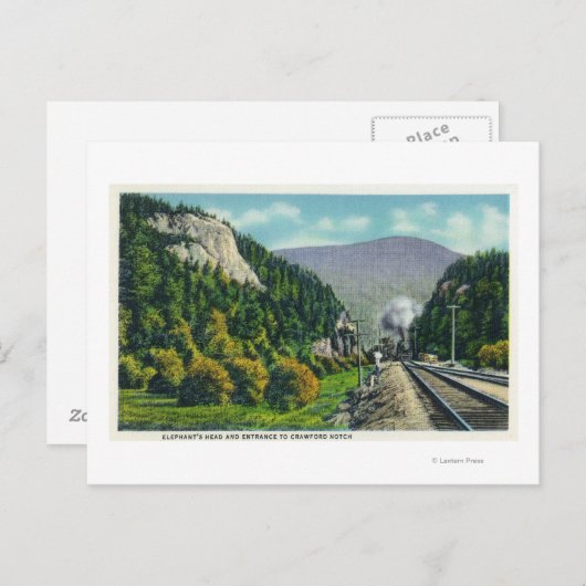 Uitzicht van Elephant's Head & Crawford Notch Entr Briefkaart (Voorkant / Achterkant)