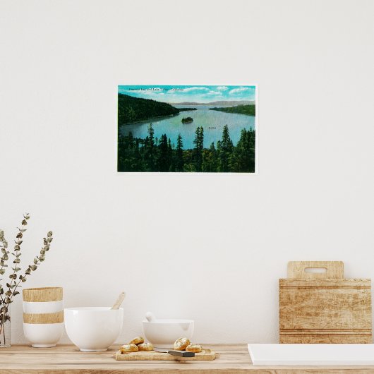 Uitzicht van Emerald Bay op Lake TahoeLake Tahoe, Poster (Keuken)