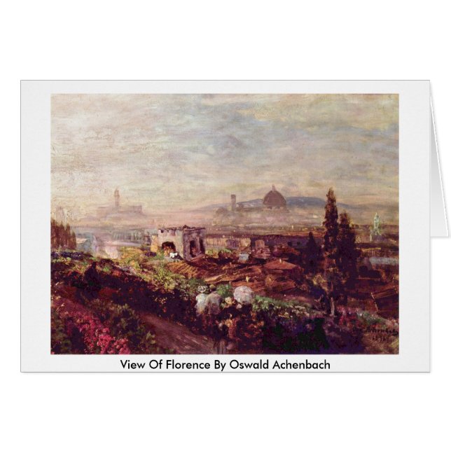 Uitzicht van Florence door Oswald Achenbach (Voorkant Horizontaal)