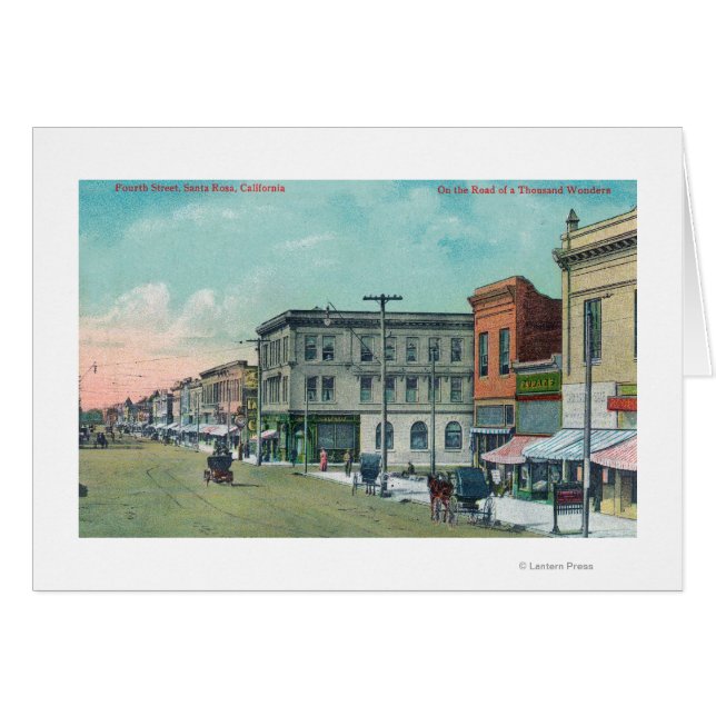 Uitzicht van Fourth StreetSanta Rosa, CA (Voorkant Horizontaal)