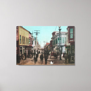 Uitzicht van Front StreetNome, AK Canvas Afdruk