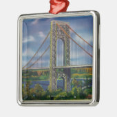 Uitzicht van George Washington Bridge Metalen Ornament (Links)