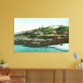 Uitzicht van gewassen en strand van de lucht te la canvas afdruk (Insitu (Woonkamer))