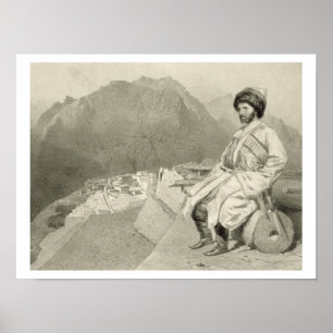 Uitzicht van Ghimri en portret van Hadji-Mourad, b Poster