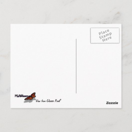 Uitzicht van Glacier Point in het Nationaal Park Y Briefkaart (Achterkant)