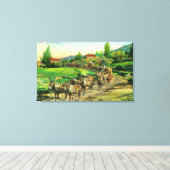 Uitzicht van goederentreinen met Bartlett-water Canvas Afdruk (Insitu (Houten vloer))