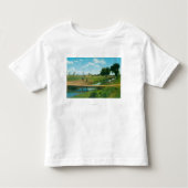 Uitzicht van Golfer Hitting Ball Kinder Shirts (Voorkant)