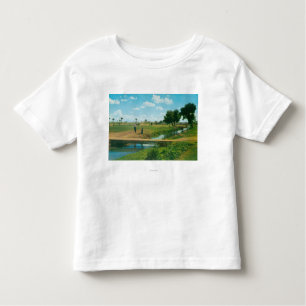 Uitzicht van Golfer Hitting Ball Kinder Shirts