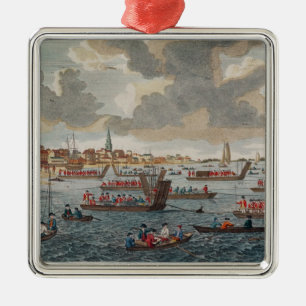 Uitzicht van Gravesend met troepen Metalen Ornament