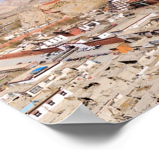 Uitzicht van Gyantse en het klooster van Palcho va Poster (Hoek)