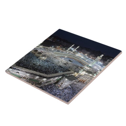 Uitzicht van Hadj-pelgrims aan de Ka'aba, Mekka Tegeltje (Zijkant)