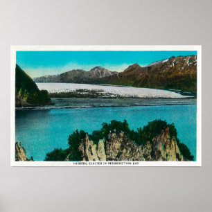 Uitzicht van Harding Glacier in Herurrection Bay Poster