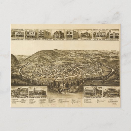 Uitzicht van Harriman, Tennessee (1892) Briefkaart (Voorkant)