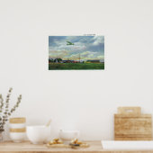 Uitzicht van Harris Hill Glider Field, Glider in Poster (Keuken)