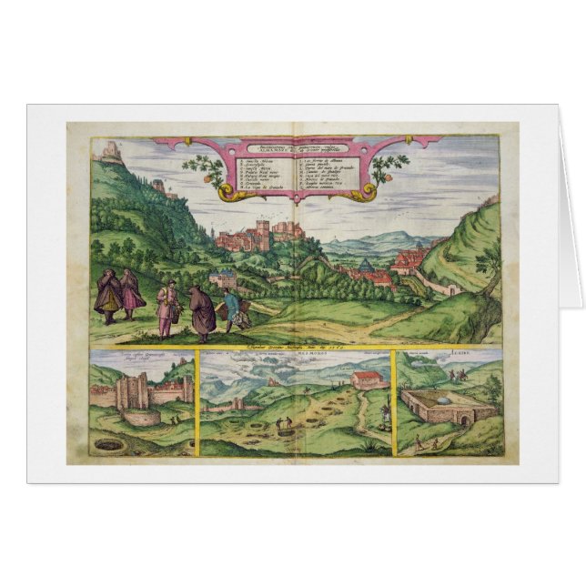 Uitzicht van het Alhambra uit 'Civitates Orbis Ter (Voorkant Horizontaal)