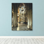 Uitzicht van het altaar en het "Transparente", c.1 Canvas Afdruk (Insitu (Houten vloer))