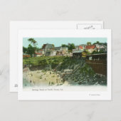 Uitzicht van het badstrand briefkaart (Voorkant / Achterkant)