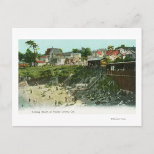 Uitzicht van het badstrand briefkaart