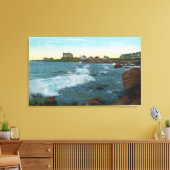 Uitzicht van het Bass Rocks-Surf Canvas Afdruk (Insitu (Woonkamer))