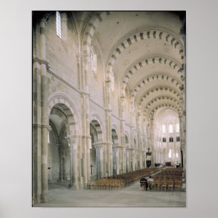Uitzicht van het binnenland van de nave , 12e eeuw poster