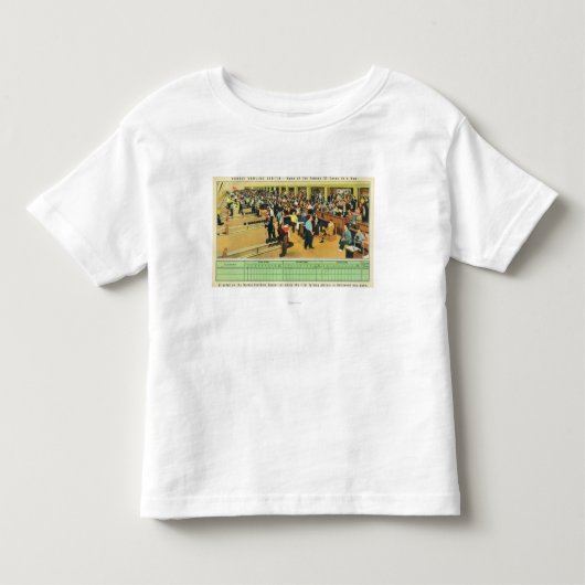 Uitzicht van het binnenland van het Sunset Bowling Kinder Shirts (Voorkant)