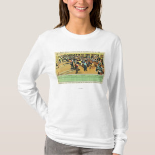Uitzicht van het binnenland van het Sunset Bowling T-shirt