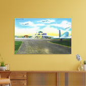 Uitzicht van het Brainard Field, landingsgewas en  Canvas Afdruk (Insitu (Woonkamer))