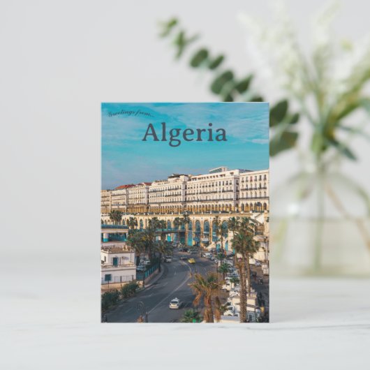 Uitzicht van het Briefkaart Algiers Algerije (Staand voorkant)