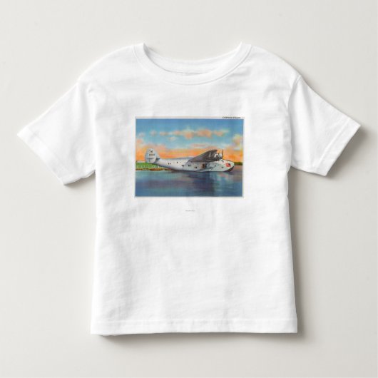 Uitzicht van het Californische Clipper Plane Kinder Shirts (Voorkant)