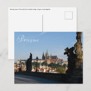 Uitzicht van het Castle vanaf de brug Charles in P Briefkaart