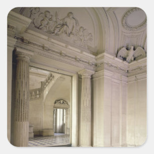 Uitzicht van het centrale gebouw 1642-51 vierkante sticker