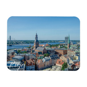 Uitzicht van het centrum van de stad Riga van bove Magneet