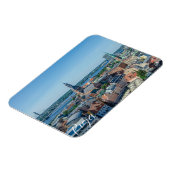 Uitzicht van het centrum van de stad Riga van bove Magneet (Linkerzijde)